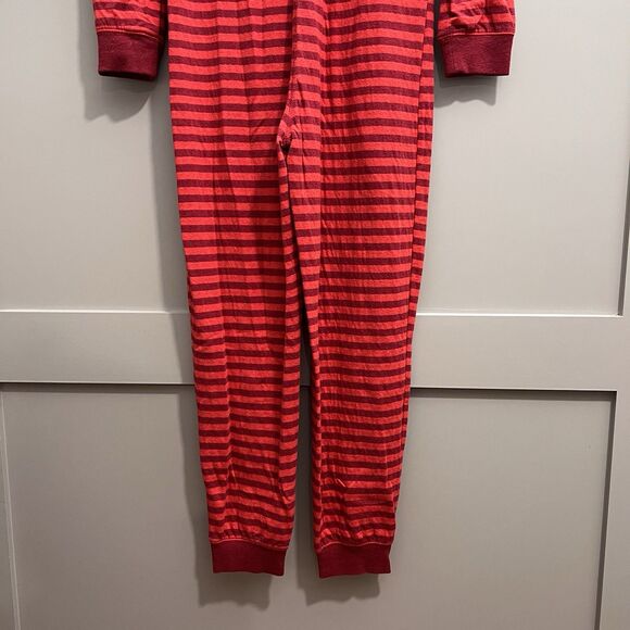 Marine Layer Pajama Women Small Red Striped One Piece Jumpsuit Henley Holiday - Picture 9 of 16